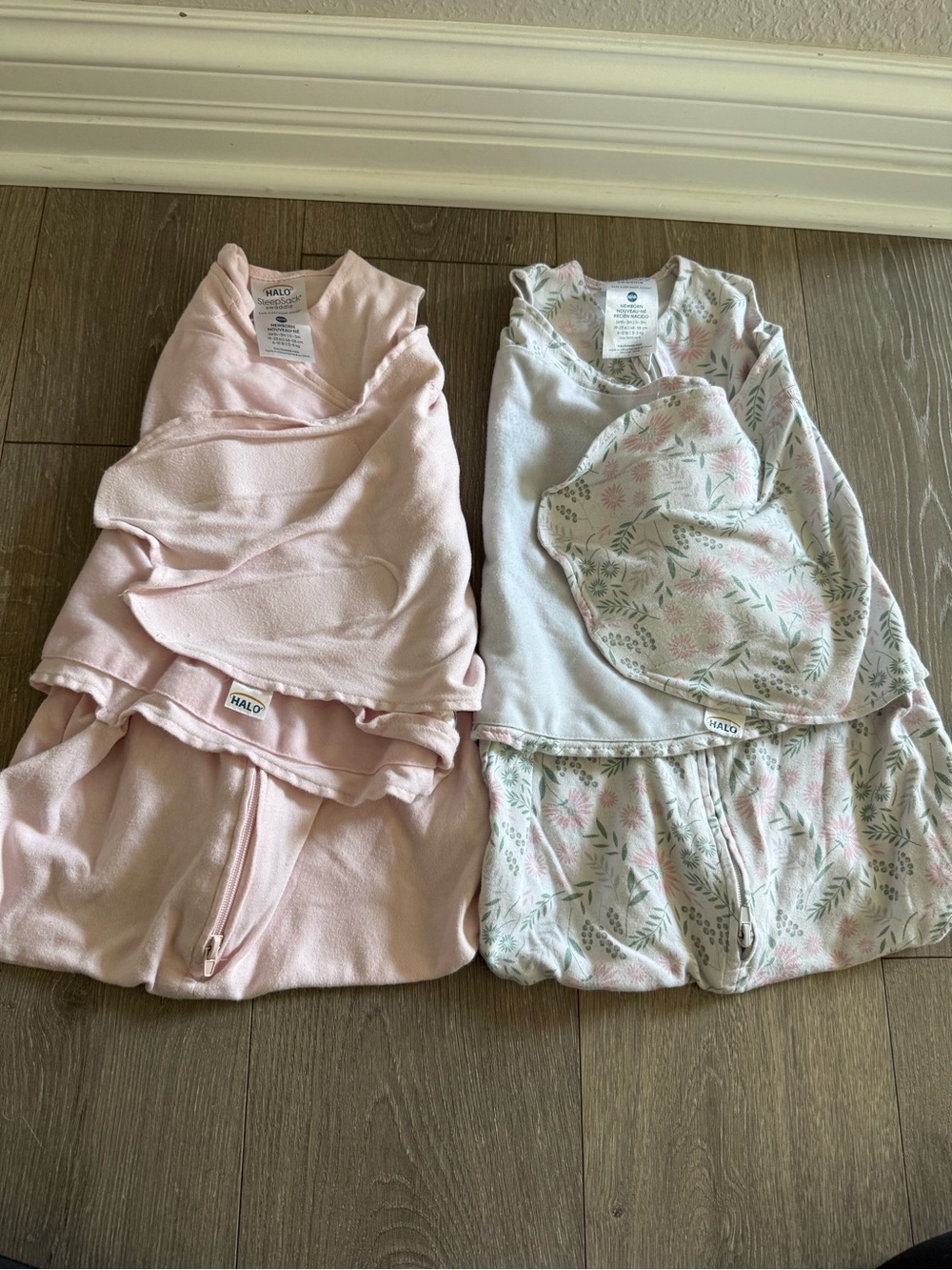 Halo Baby Swaddle and Sleep Sack Set - Pink and White Floral